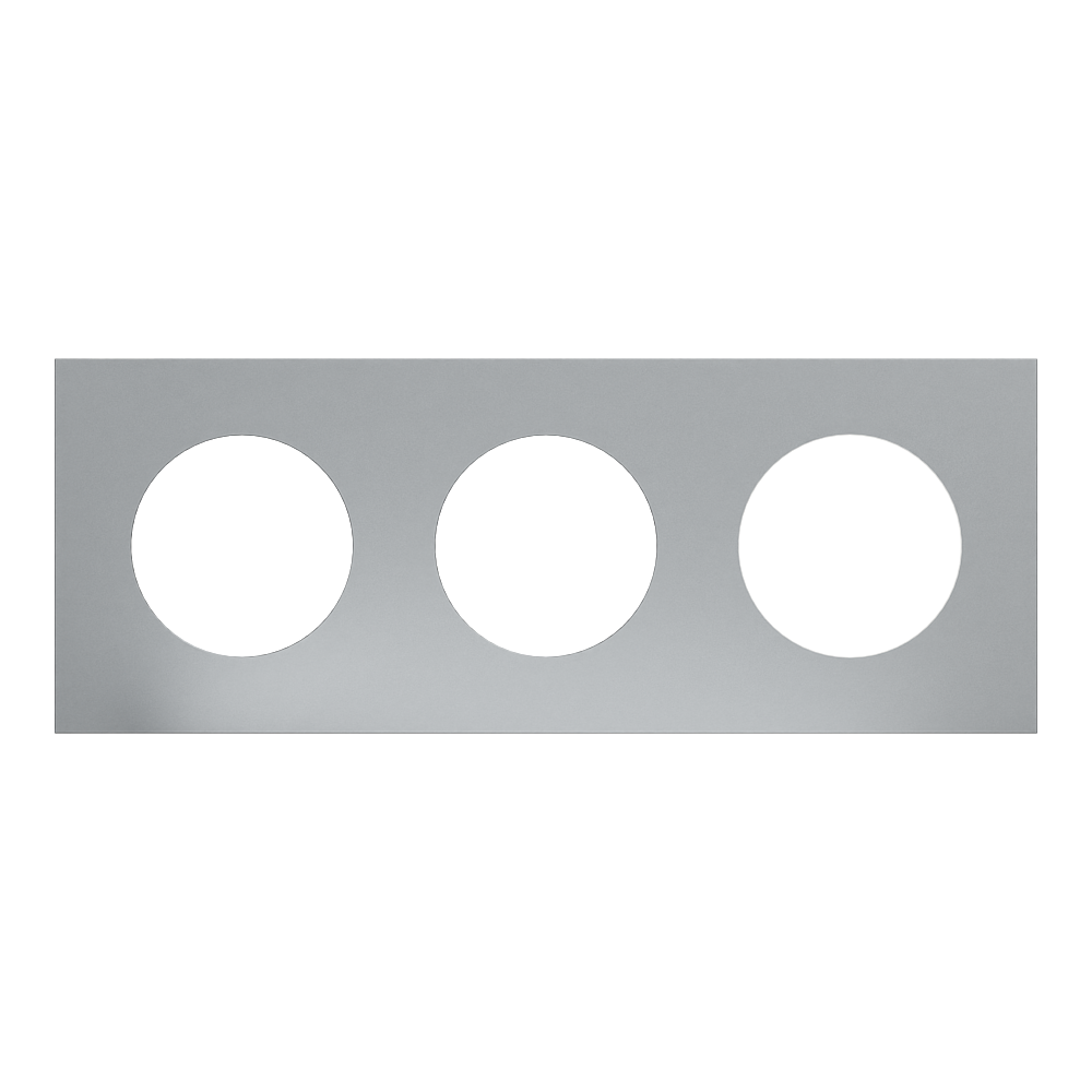Odace M. plaque 3 postes titane blanc